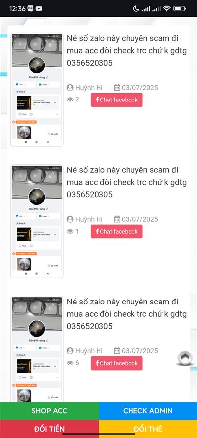 Tk cu này chuyên scam back acc+gdv tiếp tay cho nó,phốt  bố thì k rõ hài vc zl 0981739712 anh em né
