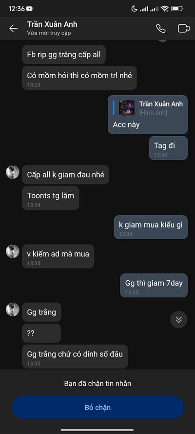 Tk cu này chuyên scam back acc+gdv tiếp tay cho nó,phốt  bố thì k rõ hài vc zl 0981739712 anh em né