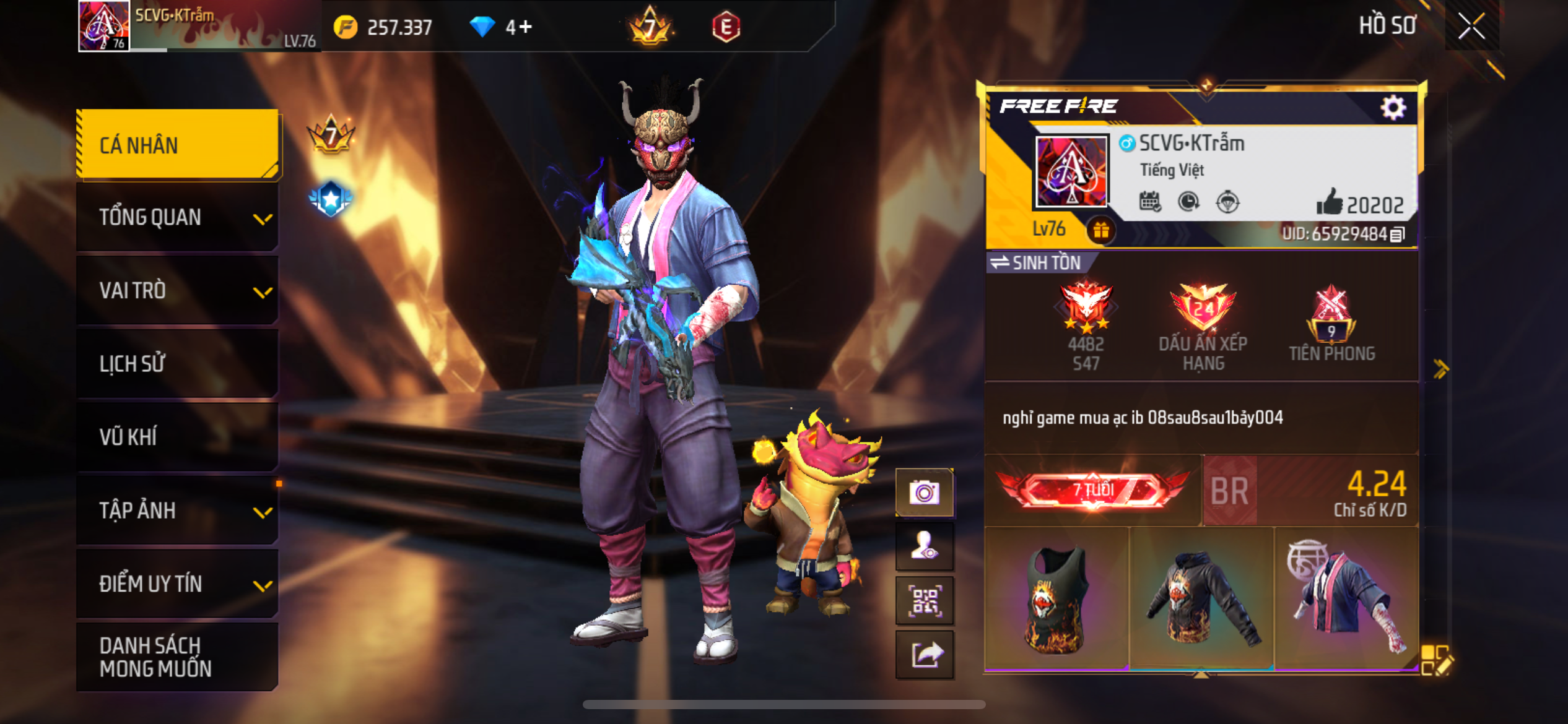 acc cổ 4m mua ib zalo 0868617004